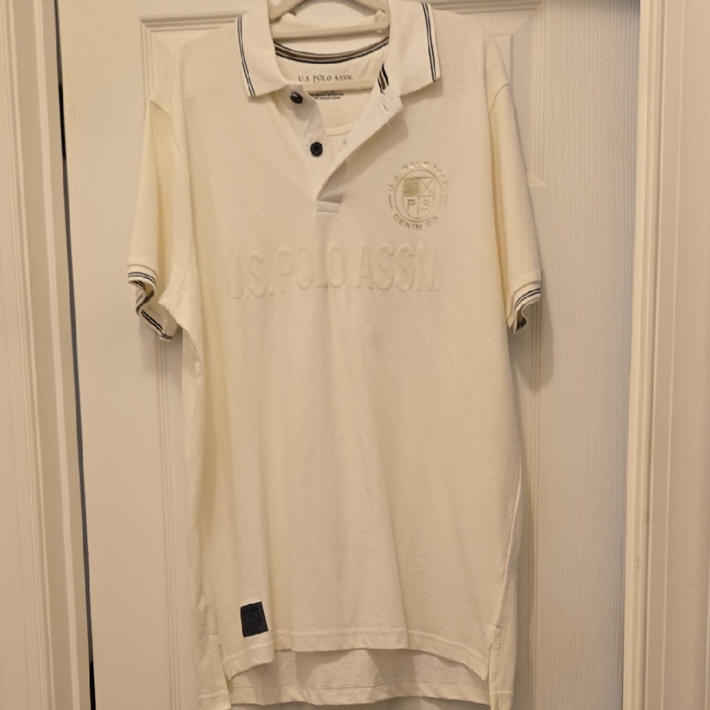 Men's White L U.S. Polo